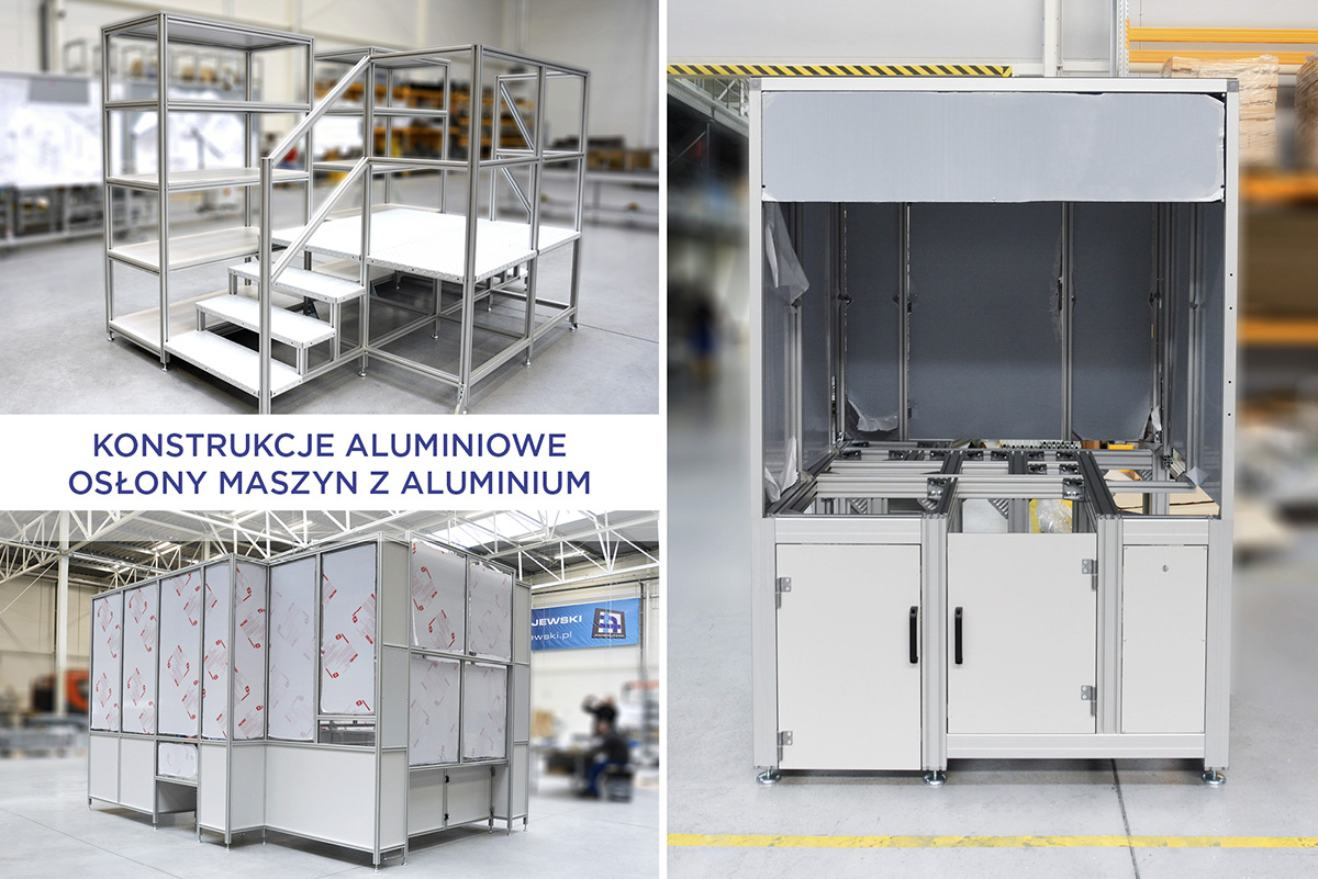 Konstrukcje aluminiowe, osłony maszyn z aluminium