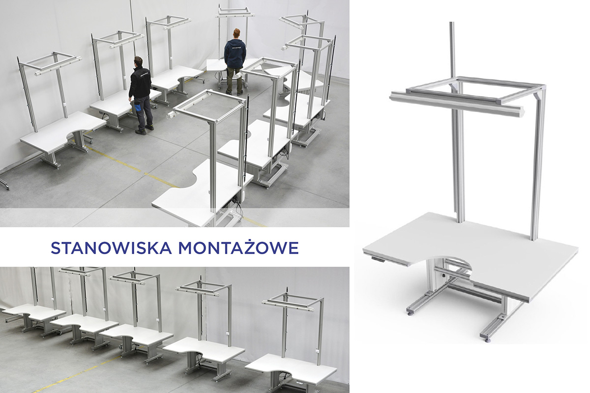 Ergonomiczne stanowiska montażowe dla produkcji