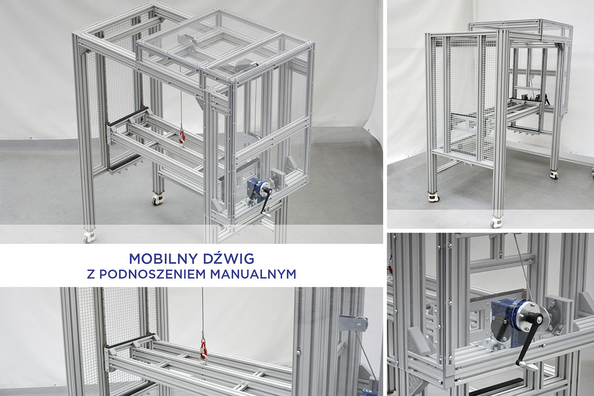 Mobilny dźwig z podnoszeniem manualnym 